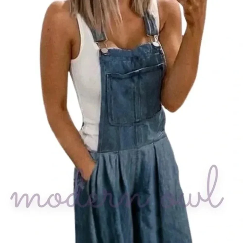 PLUS SIZE Summer Denim Overalls - Picture 2 of 7
